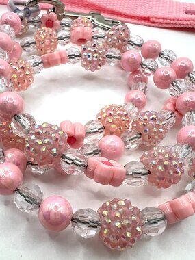 Boujee Beaded Pink and Sparkly Dog Leash - Handmade
